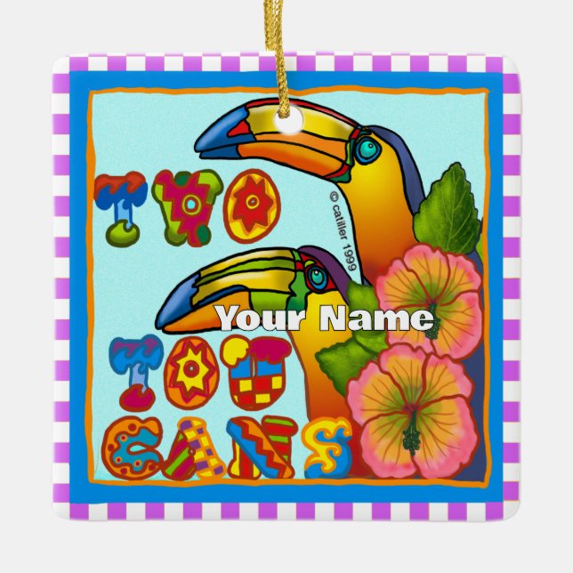 Två Tukaner Julgransprydnad Keramik (Framsida)