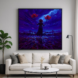 Två tulpaner - Fantasy Silhouette-design Poster