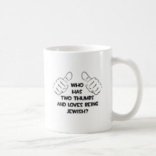 Två tummar ... judisk kaffemugg