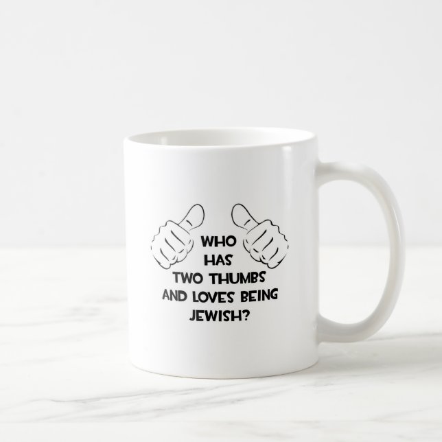 Två tummar.. judisk kaffemugg (Höger)