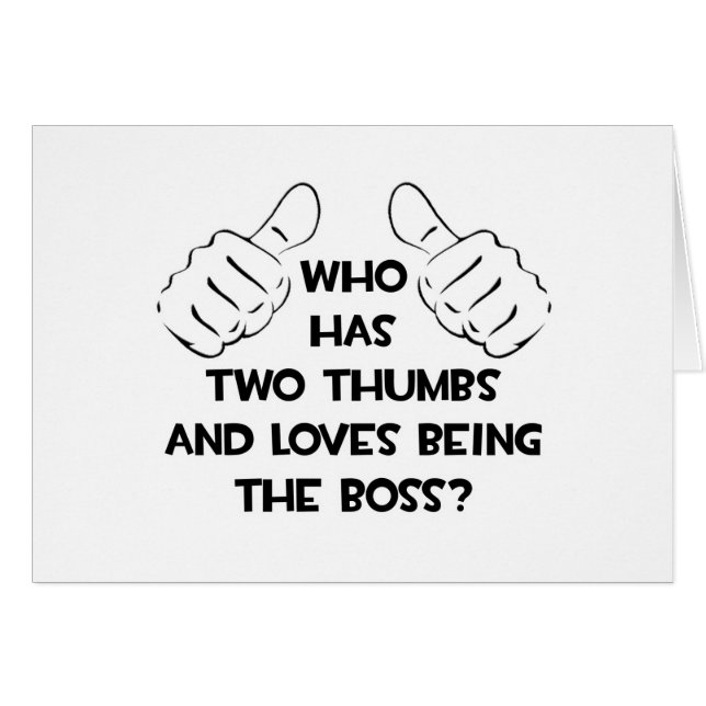 Två tummar och Kärlek är Chef Hälsningskort (Framsidan Horizontal)