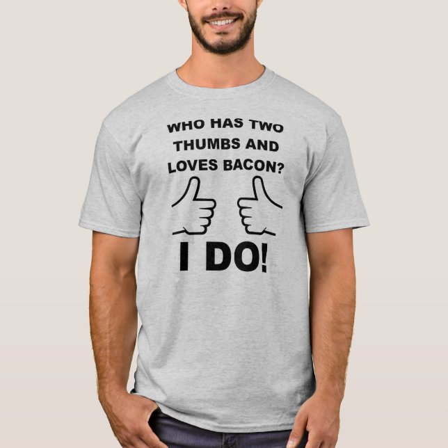 Två Tummen Upp Bacon T-shirt (Framsida)