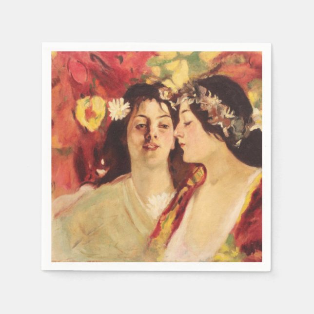 Två turer av Vår (av Stefan Luchian) Pappersservett (Framsidan)