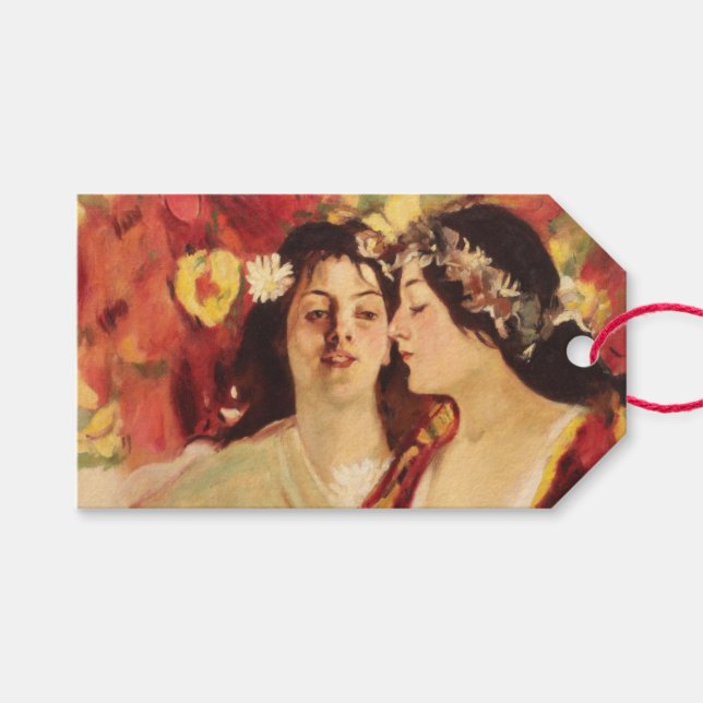 Två turer av Vår (av Stefan Luchian) Presentetikett (Framsidan (Horisontell))