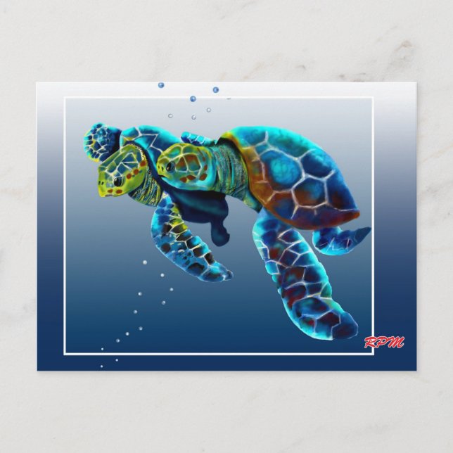 Två Turtles Vykort (Framsida)