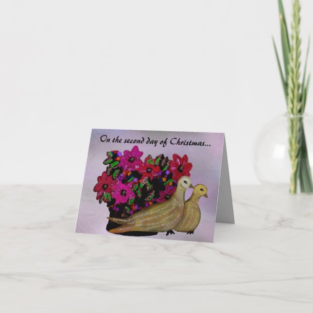 Två turturduvkort helgkort (Framsida)