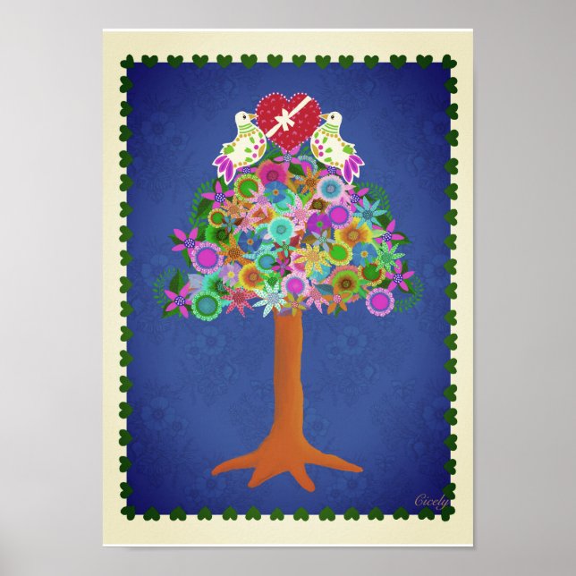 Två turturduvor 10 x 14 poster (Framsidan)