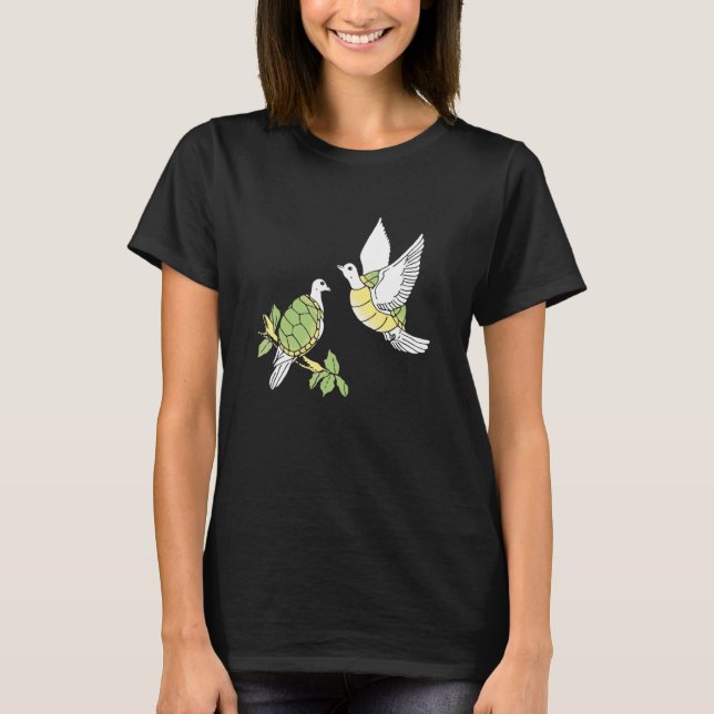 Två turturduvor 12 juldagar t shirt (Framsida)