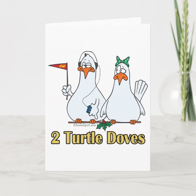 två turturduvor andra julets andra dag helgkort (Framsida)