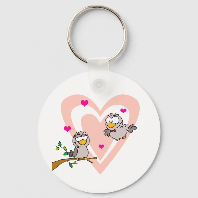 Två turturduvor från Gren Nyckelring (Framsida)