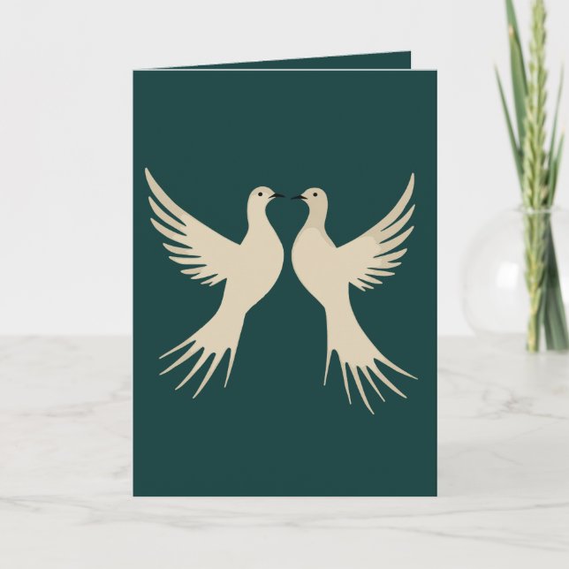 Två turturduvor i stencilstil- Utklippsbar mall 2 (Framsida)