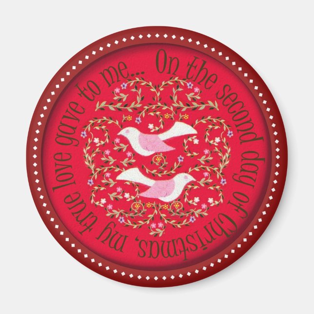 Två turturduvor magnet (Framsidan)