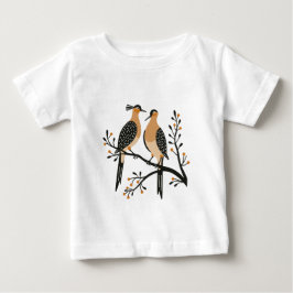 Två turturduvor Utklippsmall Retro stil 7 T Shirt