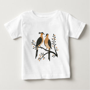 Två turturduvor Utklippsmall Retro stil 7 T Shirt