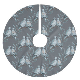 Två turturduvor utskuren stencil-Stil Julgransmatta Borstad Polyester