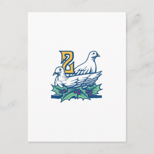 Två turturturduvor vykort (Framsida)