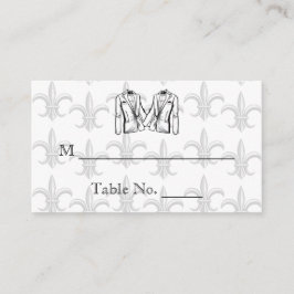 Två Tuxedo Groom Gay Bröllop-platskort Placeringskort