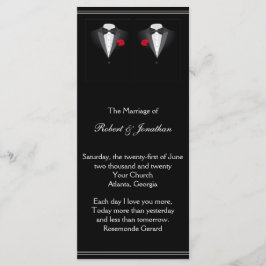 Två Tuxedos med Bröllopsprogrammet Röd ros Gay Program