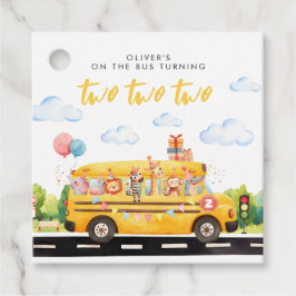 Två två skolor Buss Gåvor Etiketter