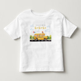 Två två två skolor Buss födelsedag T-Shirt