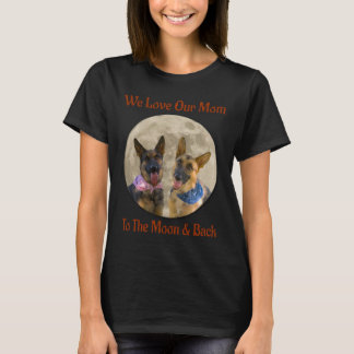 Två tyska shepherd Kärlek Mamma T Shirt