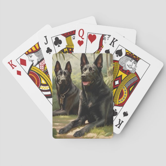 Två tyska shepherdar casinokort (Baksidan)