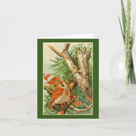 Två Uggla-hälsningskort Kort