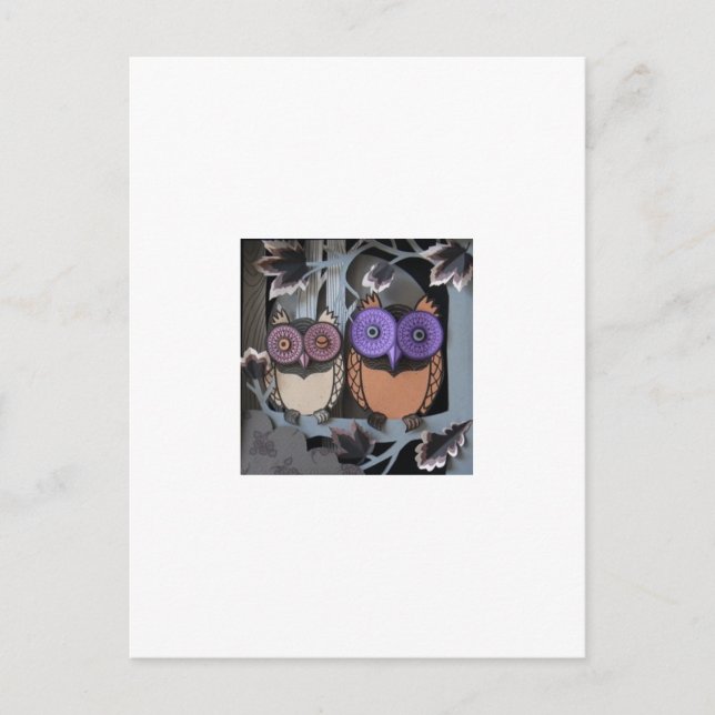 två uggla vykort (Framsida)