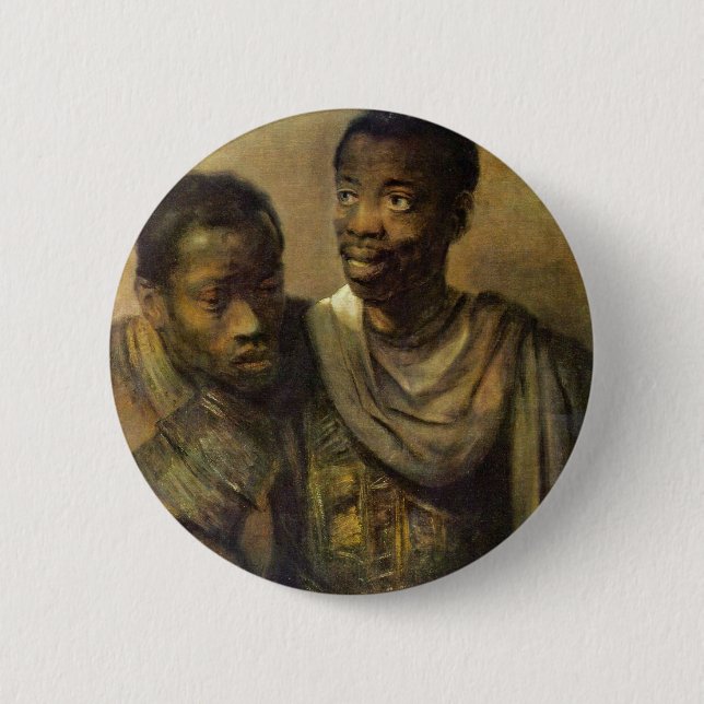 Två unga afrikaner., Jonge av Rembrandt Van Rijn Knapp (Framsida)