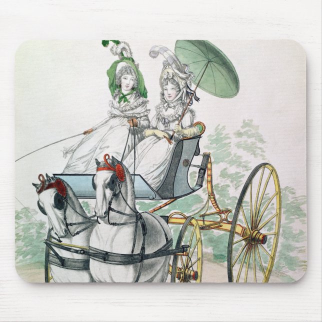Två unga damer i calicokappor musmatta (Framsidan)