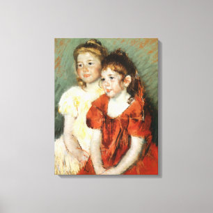 Två unga flickor (av Mary Cassatt) Canvastryck