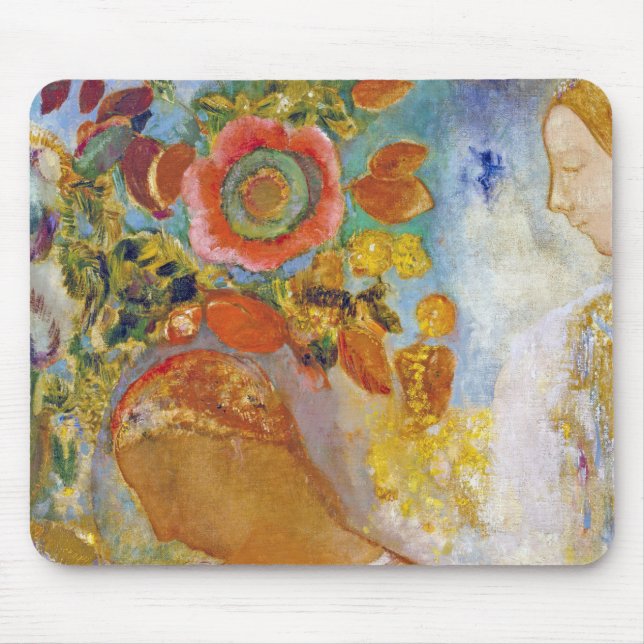 Två unga flickor bland Blommor, Redon Musmatta (Framsidan)