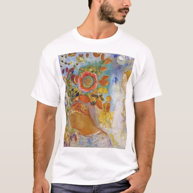 Två unga flickor bland Blommor, Redon T Shirt (Framsida)