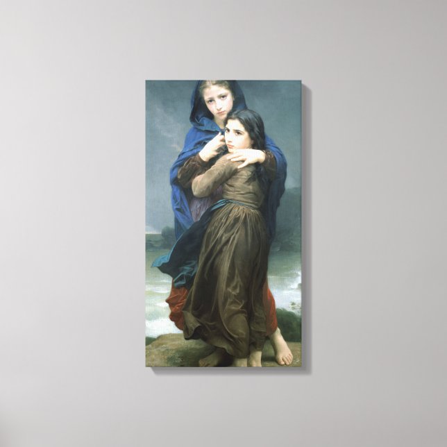 Två unga flickor långt hemifrån (av W.A. Bouguerea Canvastryck (Framsida)