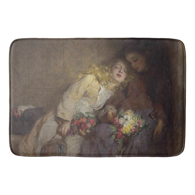 Två unga flickor som återvänder hem badrumsmatta (Framsidan)