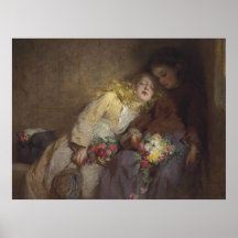 Två unga flickor som återvänder hem