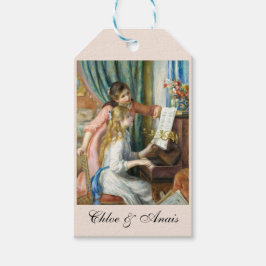 Två unga flickor vid Piano av Auguste Renoir Art Presentetikett