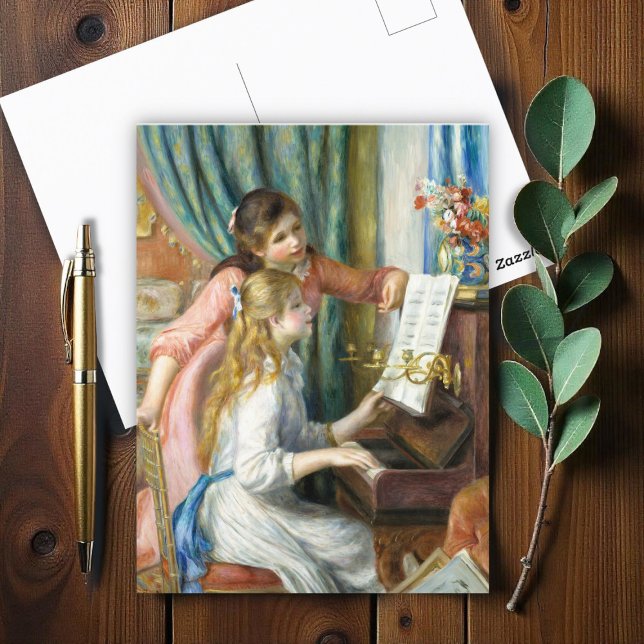 Två unga flickor vid Piano av Auguste Renoir Art Vykort (Skapare uppladdad)