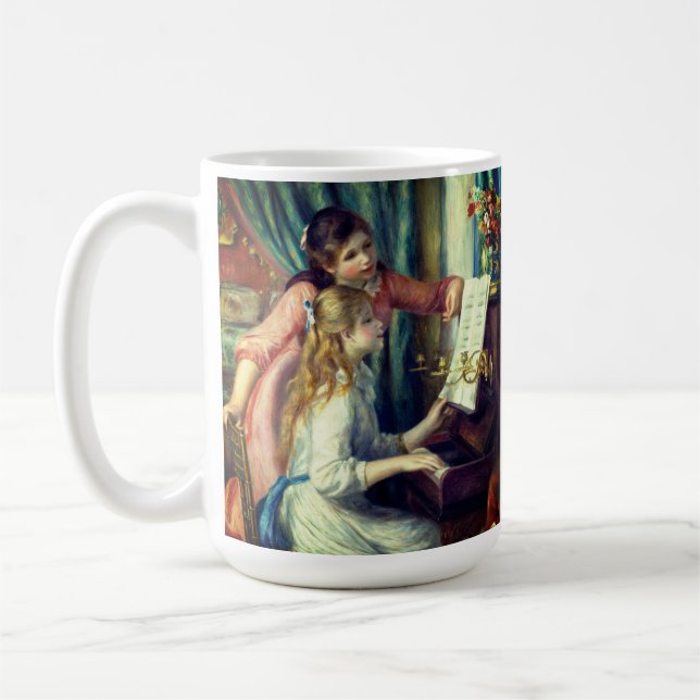 Två unga flickor vid Piano av Renoir: Kaffemugg (Vänster)