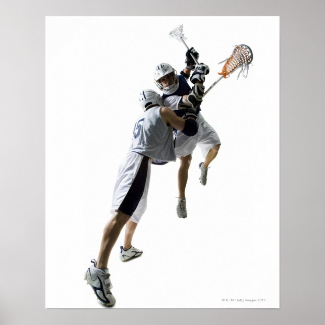 Två unga manar spelar lacrosse 2 poster (Framsidan)