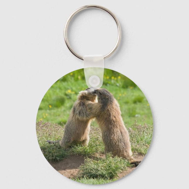 två unga marmotter nyckelring (Framsida)