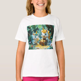 Två Unicorn med Treasure Box T Shirt
