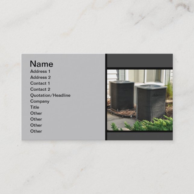två utomhusenheter i centrala luft visitkort (Framsida)