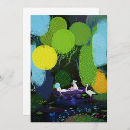 Två vackra Dam i en båt Inbjudningar