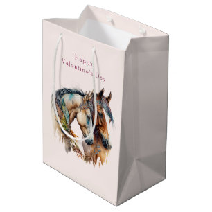 Två vackra hästar Westerna Boho Valentindagen