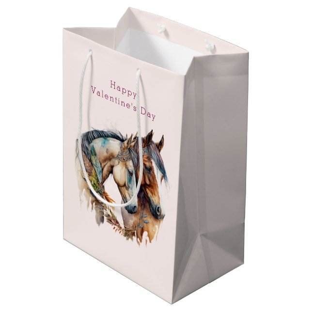 Två vackra hästar Westerna Boho Valentindagen (Baksidan Vinklad)
