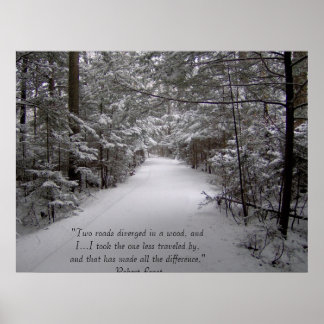 Två vägar i ett trä poster