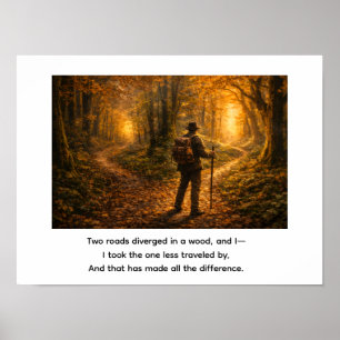 Två vägar skildes åt i en skog, poster