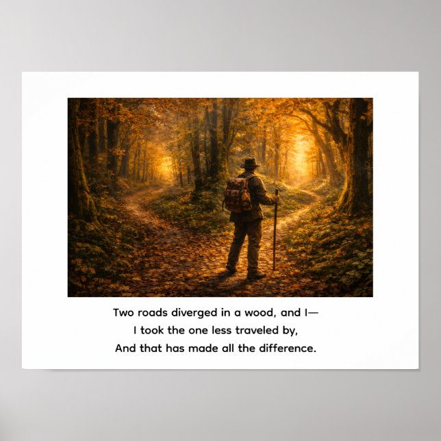 Två vägar skildes åt i en skog,  poster (Framsidan)