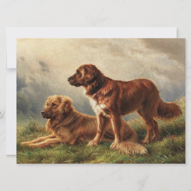 Två vaksamma Hundar Kort (Framsida)